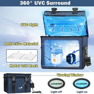 UVC Sanitizer Box Ozone Free with Timer, Portable Large Cleaner Bag